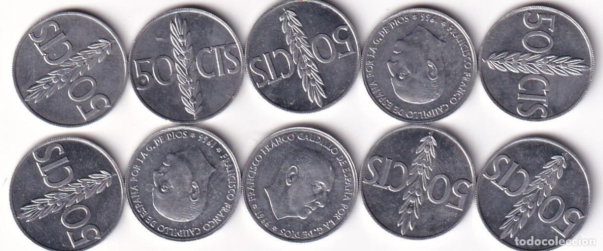 Monedas de Espa&ntilde;a: L105 LOTE 10 MONEDAS ESPA&Ntilde;A 50 CENTIMOS 1966 *73 SIN CIRCULAR