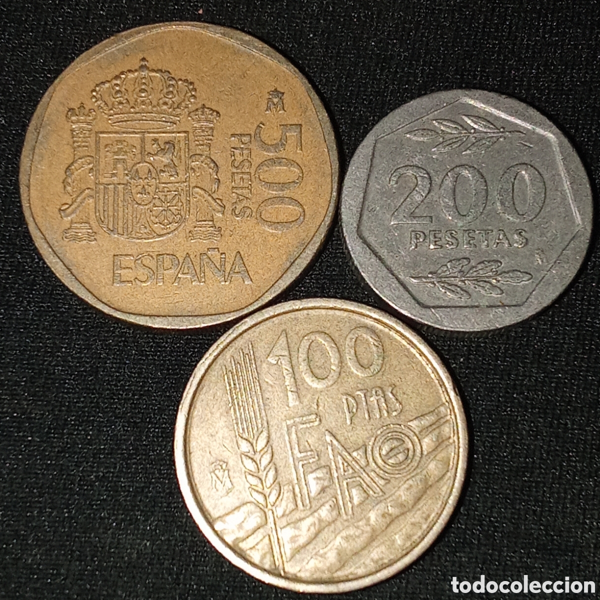 Monedas de Espa&ntilde;a: Espa&ntilde;a lote 3 monedas distintas
