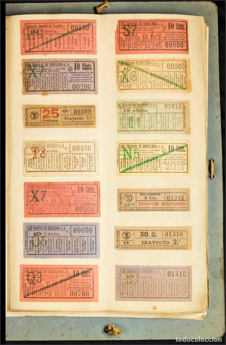 Moedas de Espanha: Magn&iacute;fica colecci&oacute;n formada por alrededor de 1000 antiguos billetes de los Tranv&iacute;as de Barcelona com