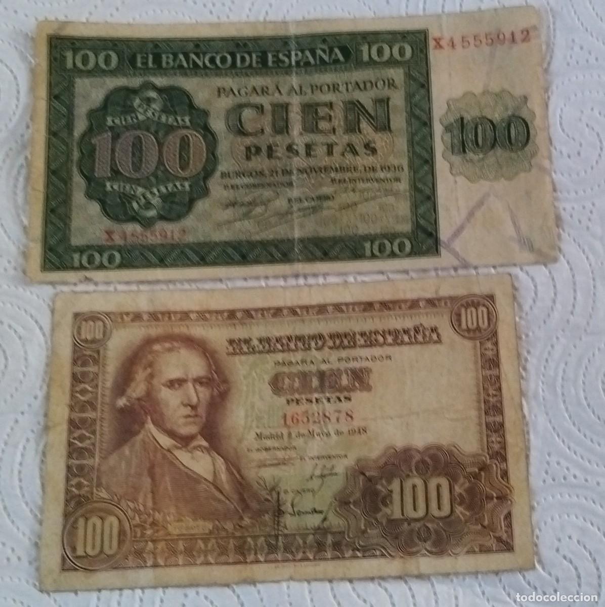Monedas de Espa&ntilde;a: Billetes de 100 pesetas dos ejemplares