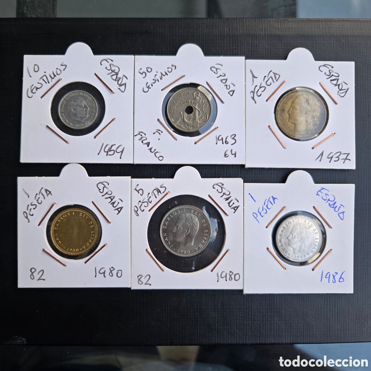 Monedas de Espa&ntilde;a: Lote 6 monedas Espa&ntilde;a