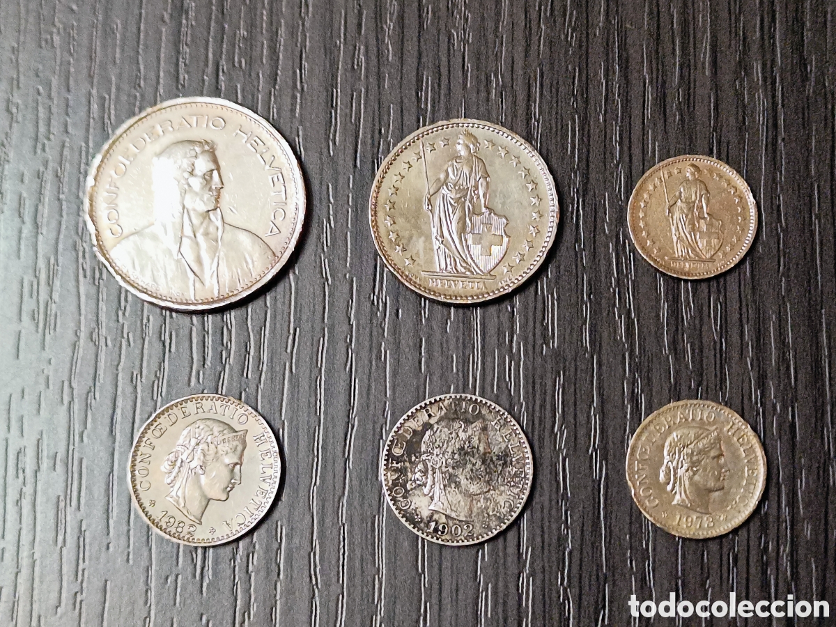 Monnaies d'Espagne: Lote Monedas Francos Suizos Antiguas