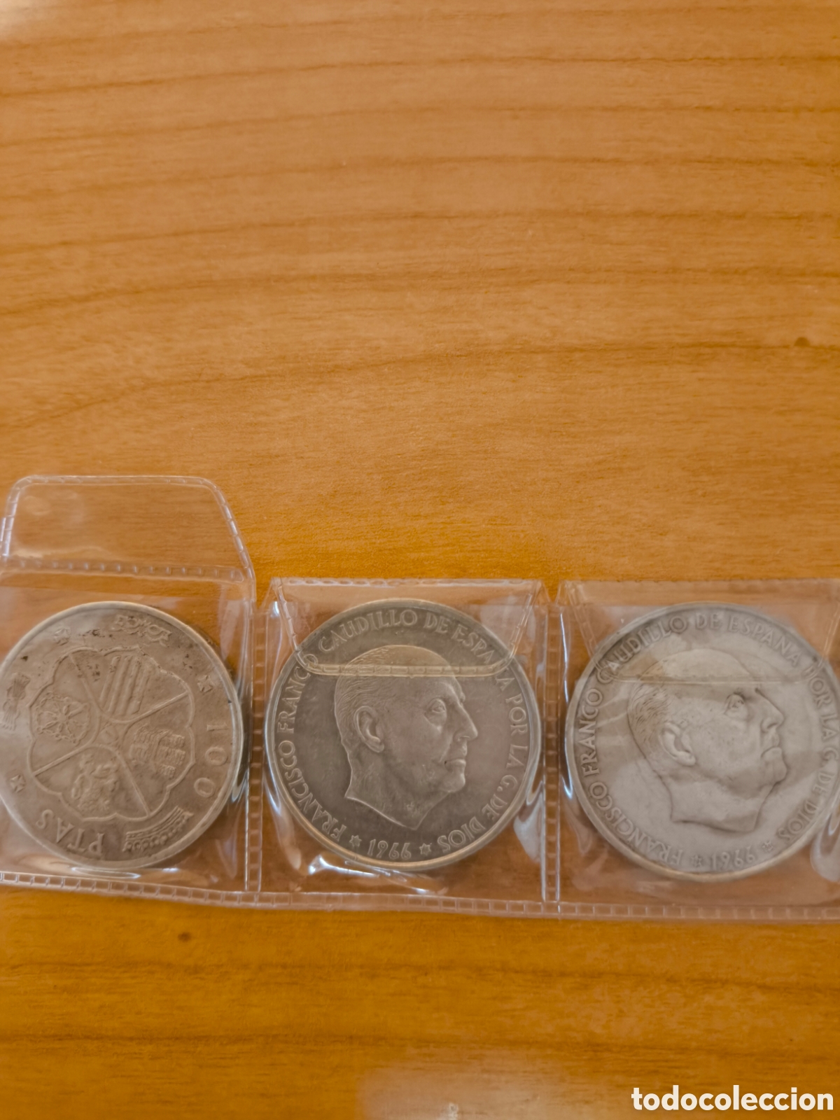 Monedas de Espa&ntilde;a: Lote 3 Monedas 100 pesetas Franco 1966