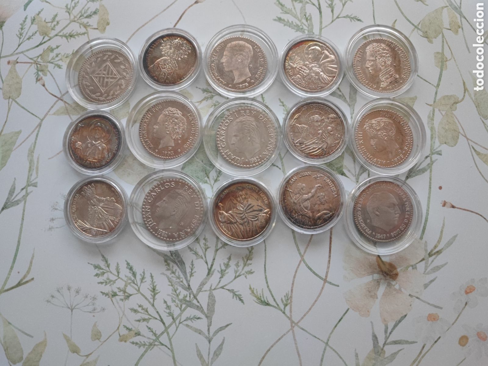 Monnaies d'Espagne: Lote 15 monedas de plata