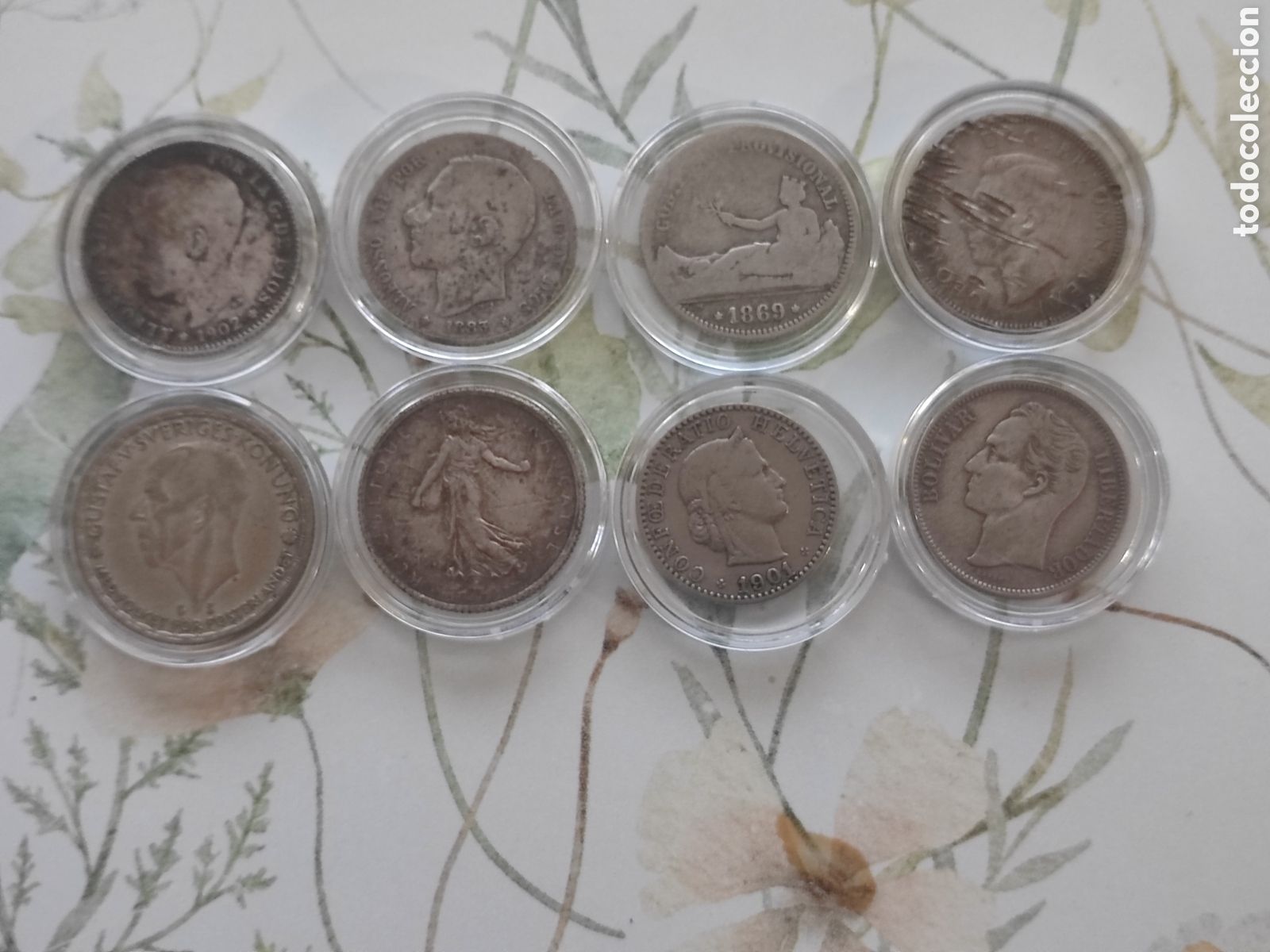 Monnaies d'Espagne: Lote 8 monedas de plata