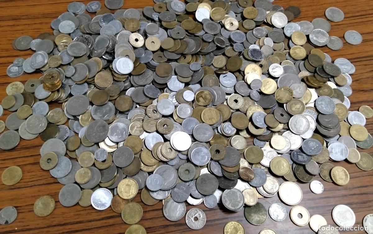 Monedas de Espa&ntilde;a: APROX 4 KGR DE MONEDA ESPA&Ntilde;OLA CIRCULADA PARA CATALOGAR