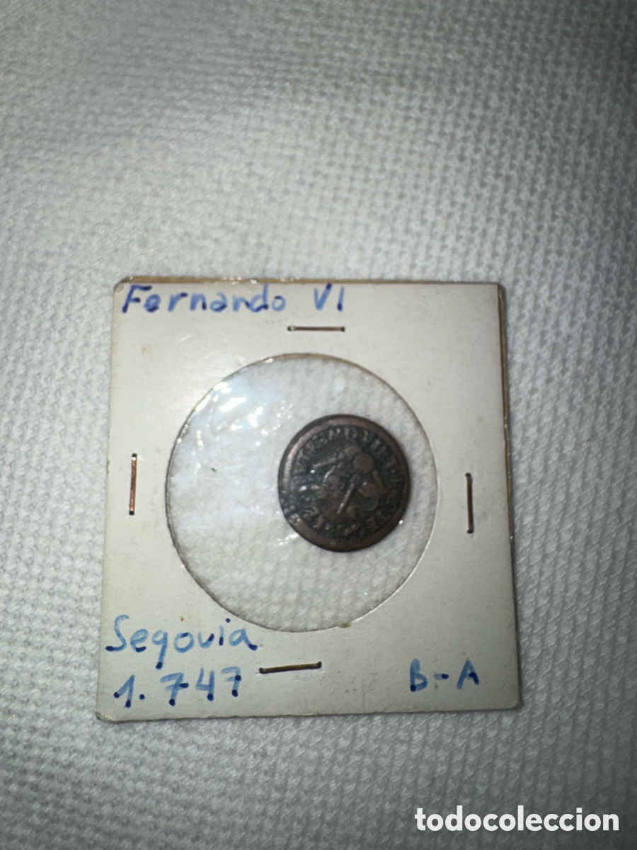 Monedas de Espa&ntilde;a: Moneda 1 Maraved&iacute; - Fernando VI (1747) - Ceca de Segovia - Ensayadores B-A