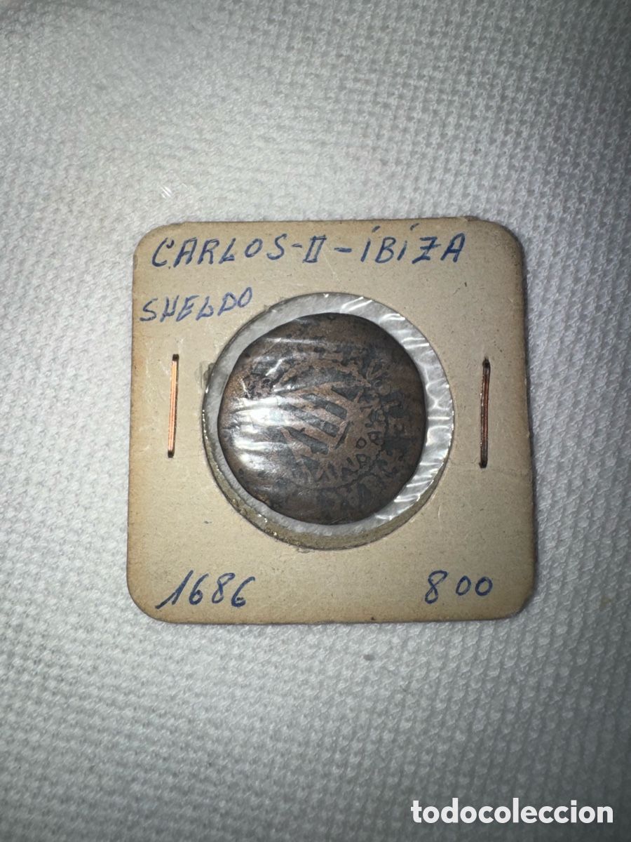 Monedas de Espa&ntilde;a: Cinquena (Sueldo) de Ibiza - Carlos II (1686) - Cobre