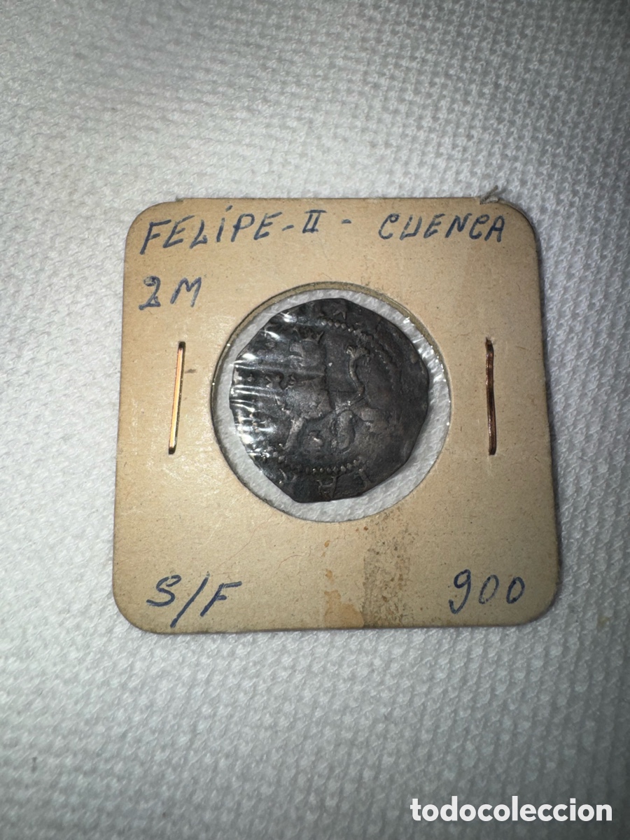 Monedas de Espa&ntilde;a: Moneda de 2 Maraved&iacute;s de Felipe II (1556-1598) - Ceca de Cuenca