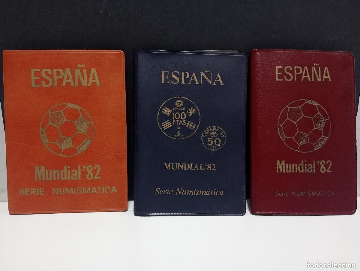 Monnaies d'Espagne: CARTERA ESPA&Ntilde;A MUNDIAL 82. SERIE NUMISM&Aacute;TICA. COLECCI&Oacute;N DE MONEDAS. ESTRELLA 80 & 81. CONJUNTO DE 3