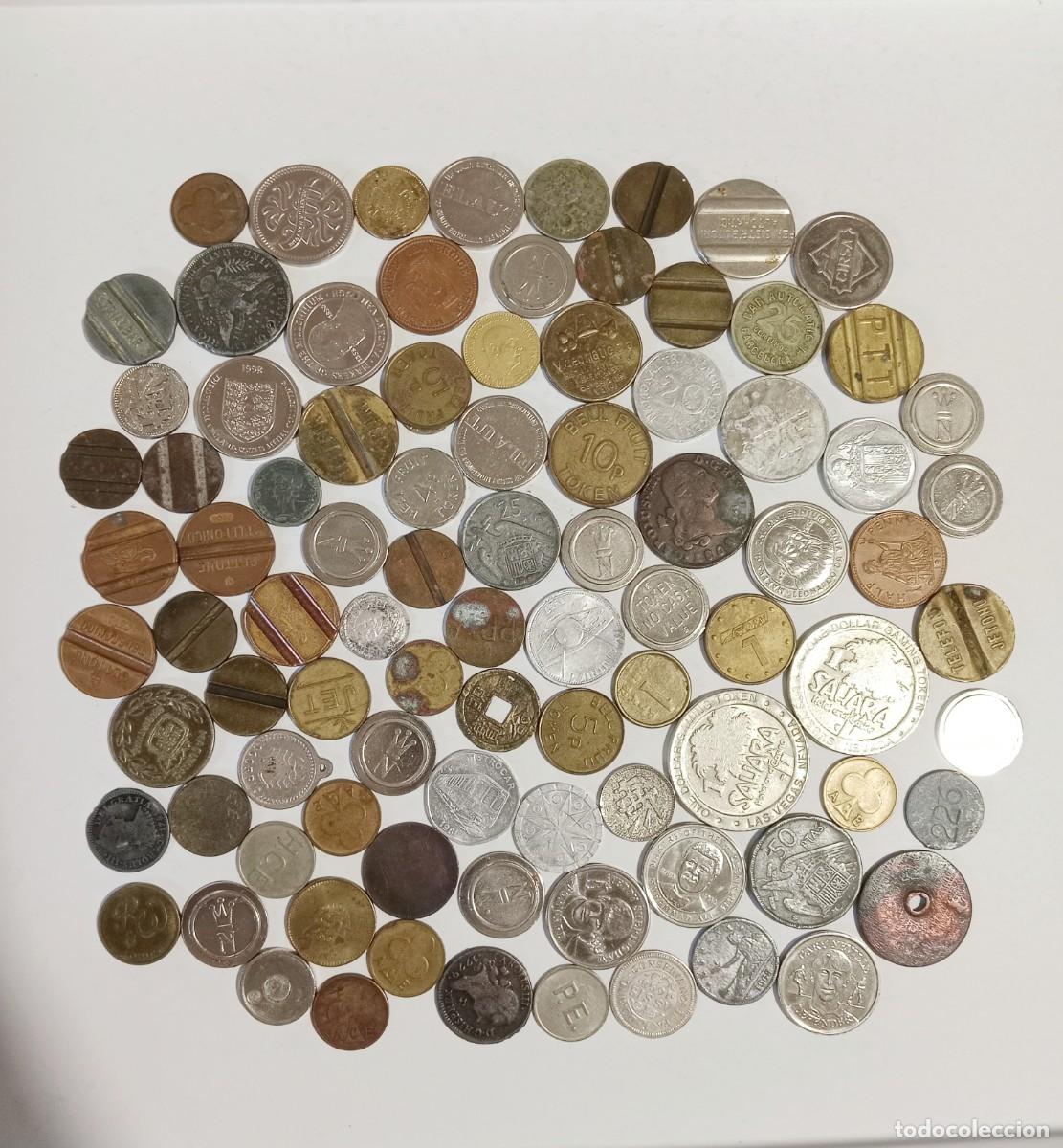 Monete di Spagna: Lote variado 92 Fichas y Tokens