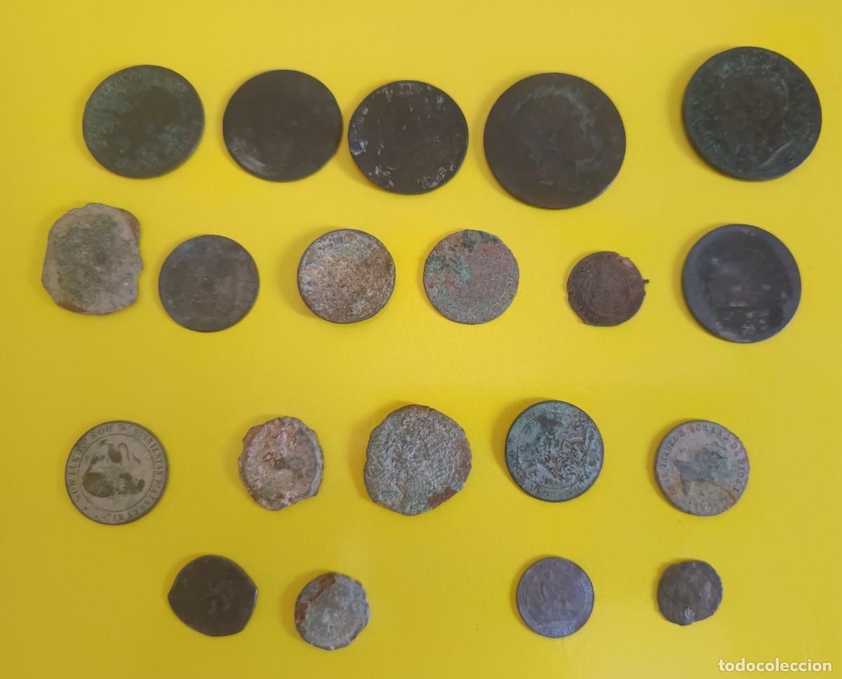 Monete di Spagna: Lote monedas antiguas maraved&iacute;es, carmo, as romano, c&eacute;ntimo Alfonso XII...