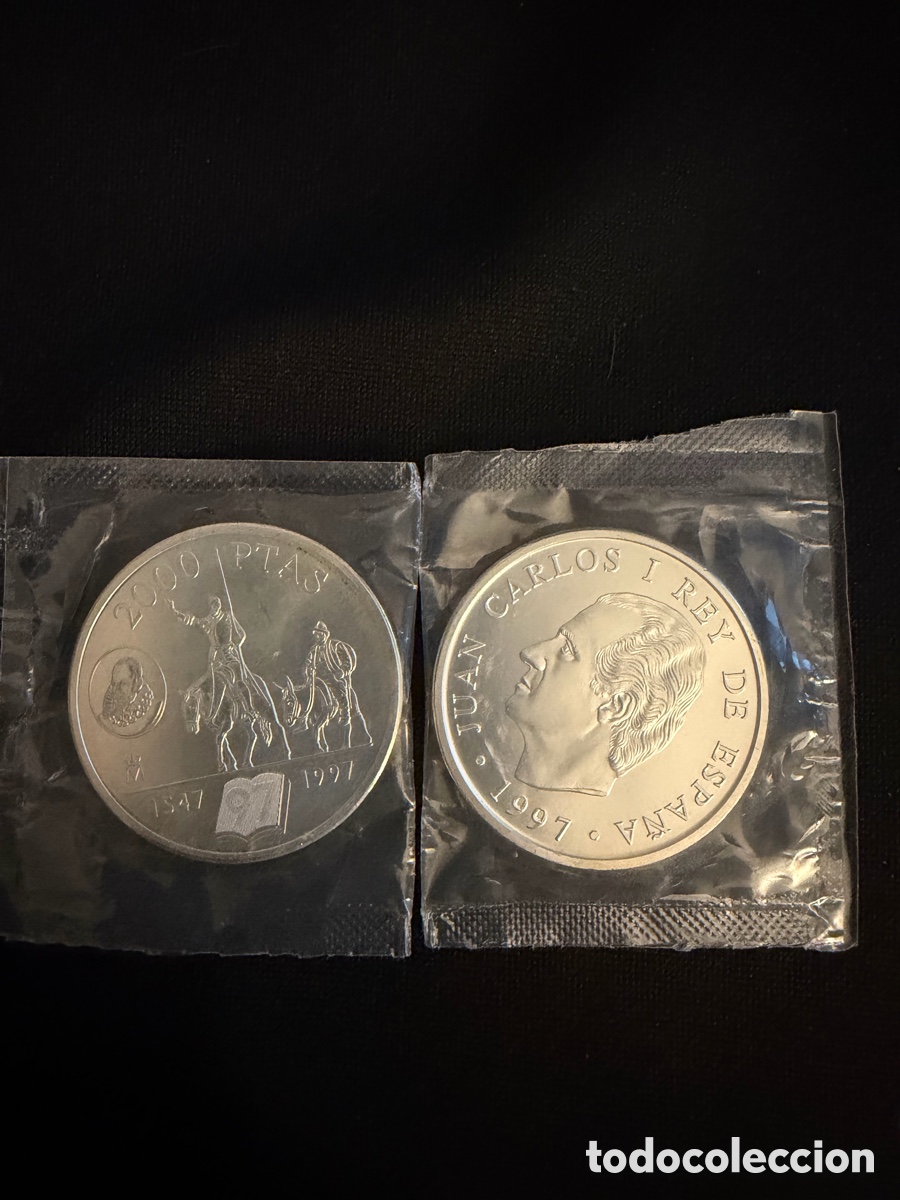 Monnaies d'Espagne: Moneda 2000 pesetas. 1997, 450 aniversario Cervantes
