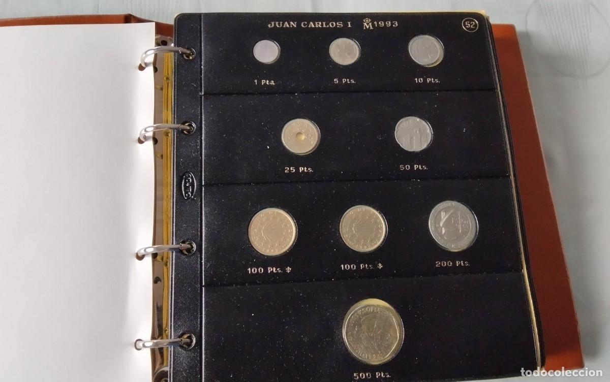 Monedas de Espa&ntilde;a: ALBUM CREAFIL CON LAS MONEDAS EMITIDAS CADA A&Ntilde;O DESDE EL A&Ntilde;O 1993 HASTA 2001 MONTADO EN HOJAS PARDO