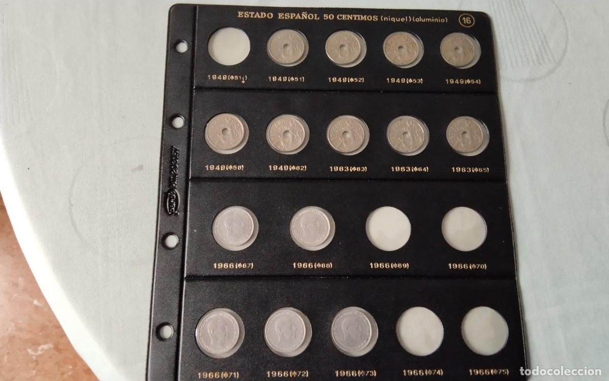 Monedas de Espa&ntilde;a: PAG.PARDO MONTADA CON LAS MONEDAS DE 50 CTS 1949/63 Y MONEDAS EMITIDAS 50 CTS 1966 VER DESCRIPCION