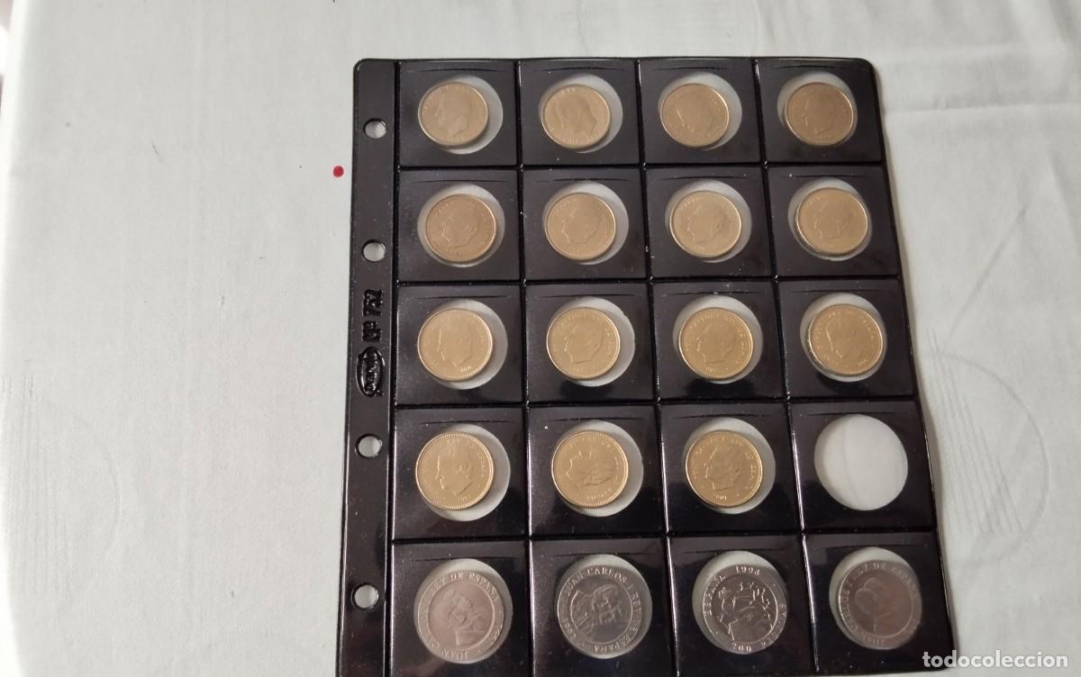Monedas de Espa&ntilde;a: HOJA PARDO MONTADA CON 15 MONEDAS 100 PTS Y 4 DE 200 PTS SIN CIRCULAR , ALTO VALOR , VER