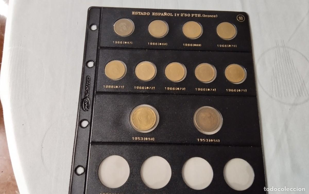 Monedas de Espa&ntilde;a: PAG PARDO MONTADO CON LAS MONEDAS DE 1 PTS A&Ntilde;O 1966 DIFERENTES DOS MONEDAS DE 2,50 SIN CIRCULAR VER