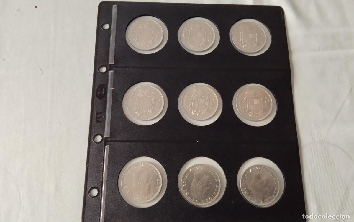 Monedas de Espa&ntilde;a: PAG. PARDO MONTADA CON 9 MONEDAS DE 100 PTS 1975 SIN CIRCULAR , VER DESCRIPCION