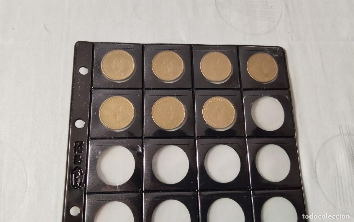 Monedas de Espa&ntilde;a: PAG. PARDO MONTADA CON 8 MONEDAS DE 500 , DIFERENTES A&Ntilde;OS SIN CIRCULAR ALTO VALOR , VER DESCRIPCION