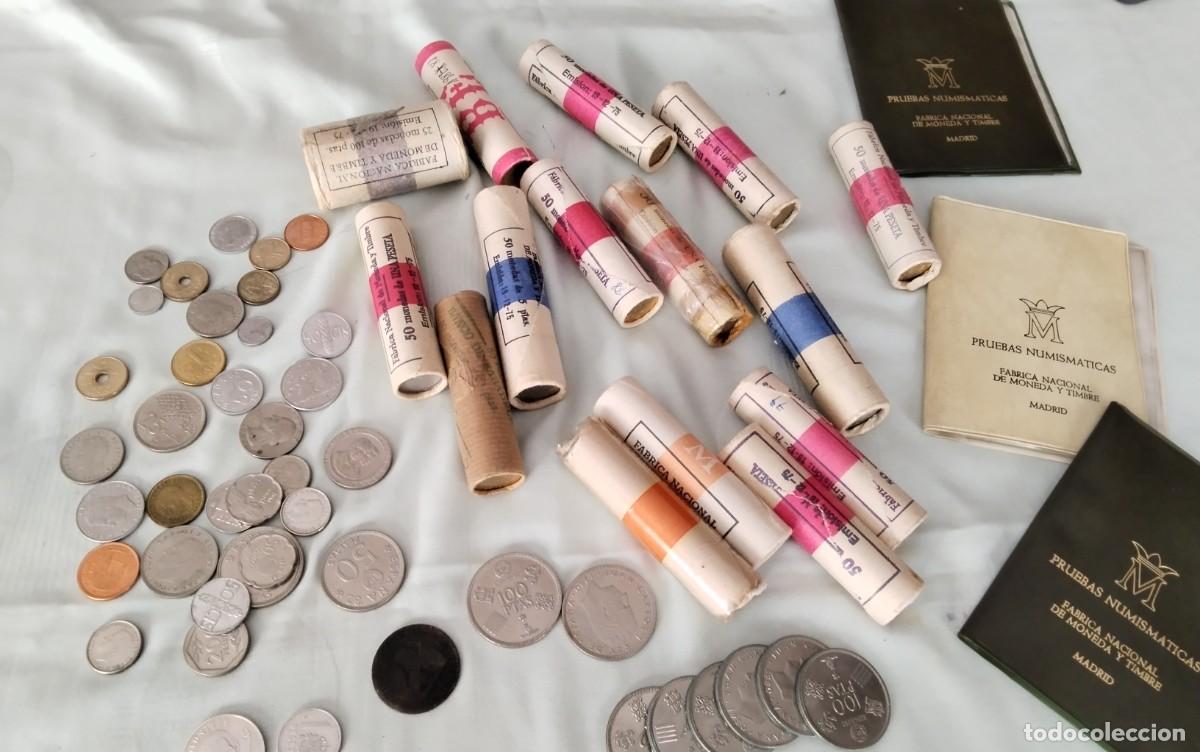 Monedas de Espa&ntilde;a: LOTE DE MONEDA EN CARTUCHOS CARTERAS Y SUELTA ,ALTO VALOR , VER COMPOSICION