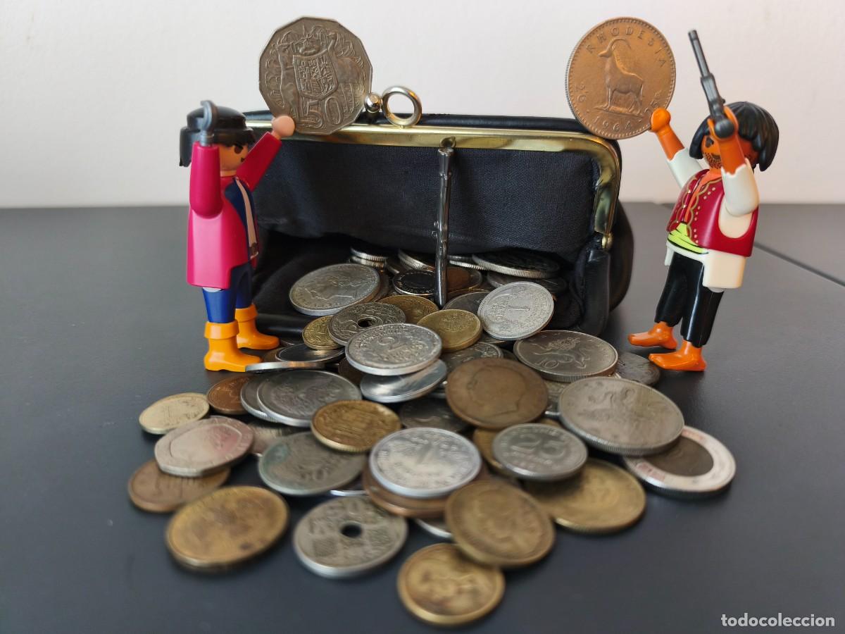 Monedas de Espa&ntilde;a: Asalto al monedero de la abuela!!!. 100 monedas en monedero vintage.