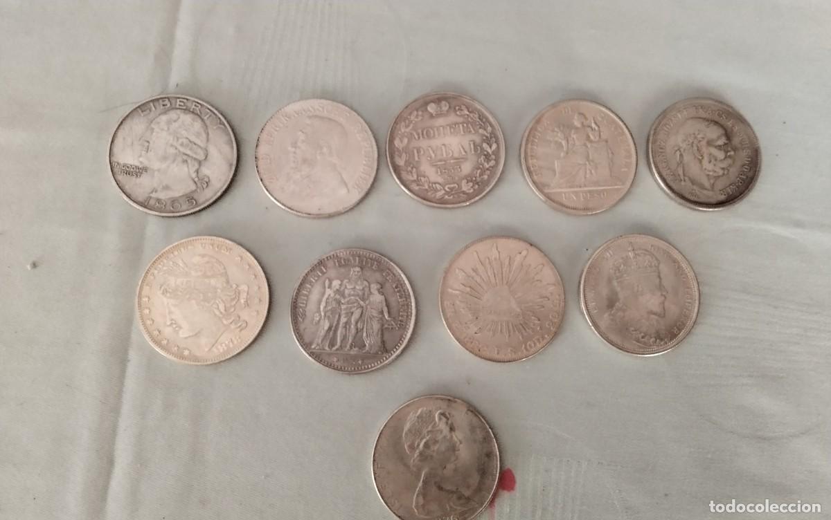 Monedas de Espa&ntilde;a: LOTE DE 10 MONEDAS REPRODUCCION MONEDAS DE PLATA ANTIGUAS DE DIFERENTES PAISES , MUY BONITAS
