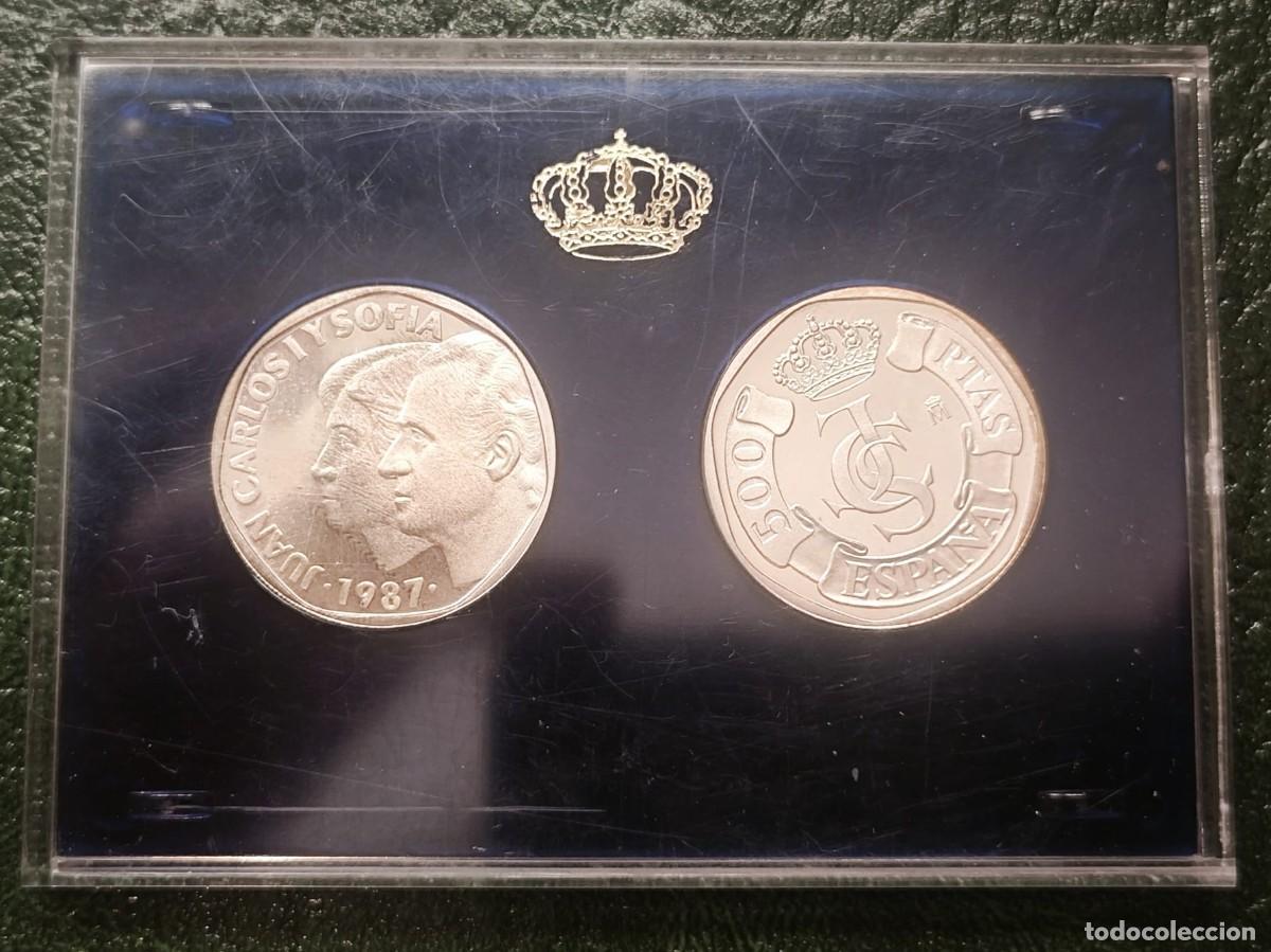 Monedas de Espa&ntilde;a: Set Completo 1987 &rdquo;500 ptas XXV Aniversario Boda Reyes&rdquo; Pruebas Plata 925