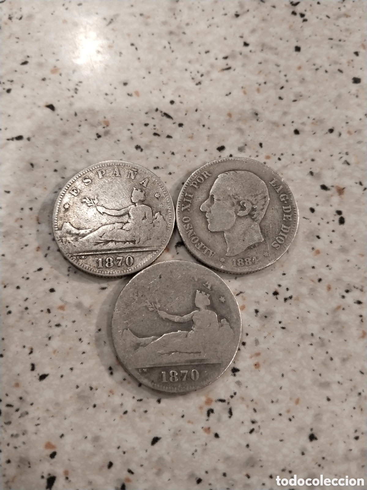 Monedas de Espa&ntilde;a: Lote de 3 Monedas de 2 Pesetas de Plata - Foto 1