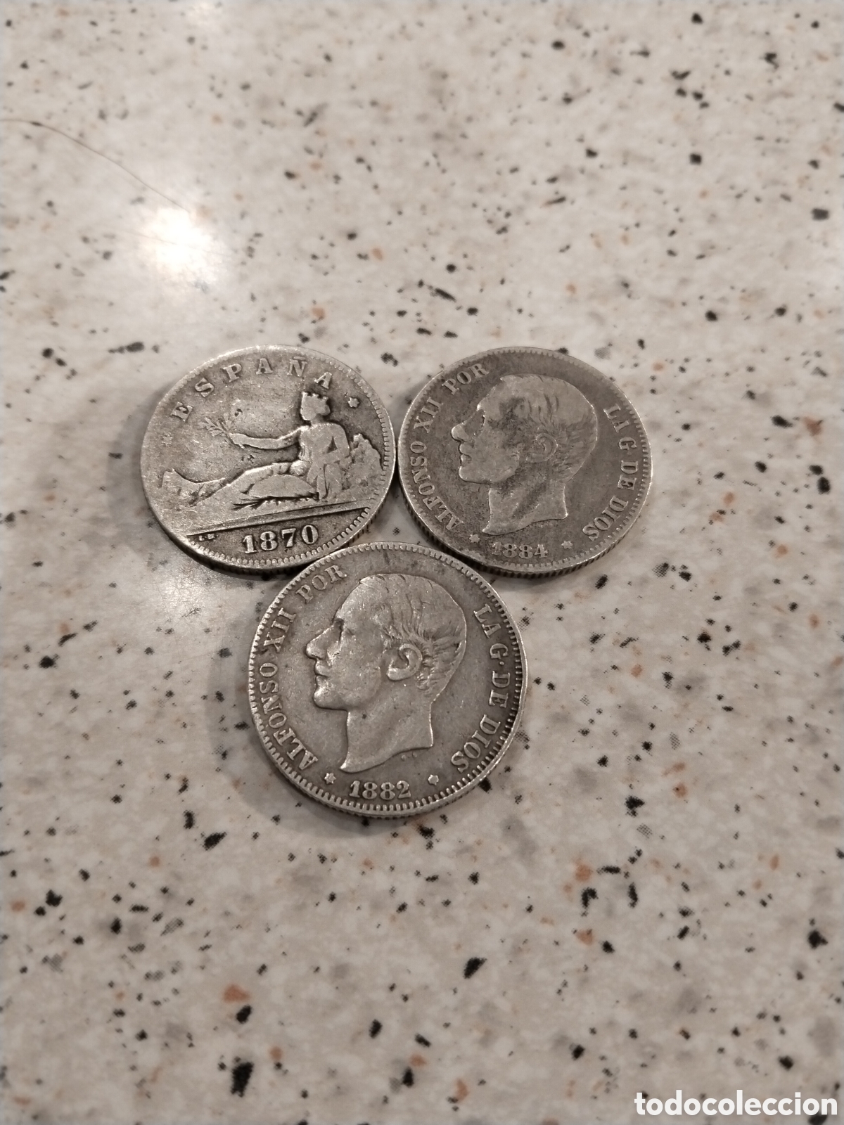 Monedas de Espa&ntilde;a: Lote de 3 Monedas de 2 Pesetas de Plata - Foto 1