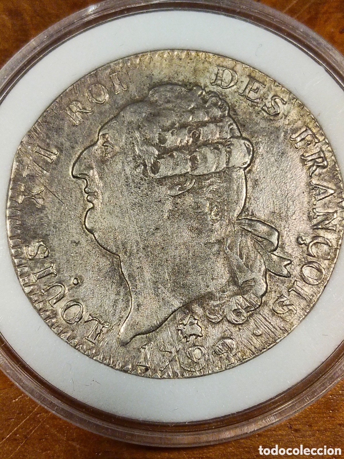 Monedas de Espa&ntilde;a: Moneda de plata de Luis XVI de Francia del per&iacute;odo de la Revoluci&oacute;n (emisi&oacute;n constitucional), en con