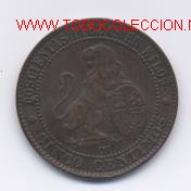Monedas de Espa&ntilde;a: GOBIERNO PROVISIONAL- 5 CENTIMOS-1870 - Foto 1
