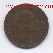 Monedas de Espa&ntilde;a: ALFONSO XII- 5 CENTIMOS- 1877 - Foto 1