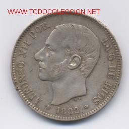 Monedas de Espa&ntilde;a: ALFONSO XII- 2 PESETAS- 1882*82 - Foto 1