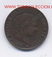 Monedas de Espa&ntilde;a: ISABEL II- 2,1/2 CENT.ESCUDO-1867 - Foto 1