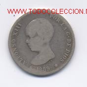 Monedas de Espa&ntilde;a: ALFONSO XIII- 1 PESETA- 1889 - Foto 1