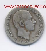 Monedas de Espa&ntilde;a: ALFONSO XII- 20 CENTAVOS- 1883 - Foto 1