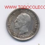 Monedas de Espa&ntilde;a: ALFONSO XIII- 50 CENTIMOS- 1926-EBC+ - Foto 1