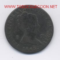 Monedas de Espa&ntilde;a: ISABEL II- 8 MARAVEDIS- 1843 - Foto 1