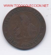 M&uuml;nzen von Spanien: GOB.PROVISIONAL- 10 CENTIMOS- 1870