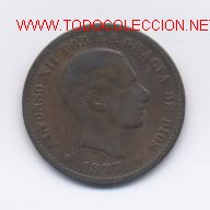 Monedas de Espa&ntilde;a: ALFONSO XII- 5 CENTIMOS- 1877 - Foto 1