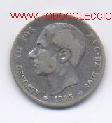 Monedas de Espa&ntilde;a: ALFONSO XII- 1 PESETA- 1883*3- MSM - Foto 1