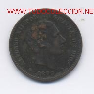 Monedas de Espa&ntilde;a: ALFONSO XII- 5 CENTIMOS- 1879-OM - Foto 1