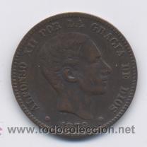 Monedas de Espa&ntilde;a: ALFONSO XII- 10 CENTIMOS- 1879-MBC+ - Foto 1