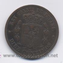 Monedas de Espa&ntilde;a: ALFONSO XII- 10 CENTIMOS- 1879-MBC+ - Foto 2