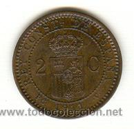 Monedas de Espa&ntilde;a: SIN CIRCULAR DOS CENTIMOS 1911 ALFONSO XIII - Foto 2