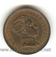 Monedas de Espa&ntilde;a: SIN CIRCULAR DOS CENTIMOS 1905 ALFONSO XIII - Foto 1