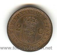 Monedas de Espa&ntilde;a: SIN CIRCULAR DOS CENTIMOS 1905 ALFONSO XIII - Foto 2