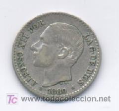 Monedas de Espa&ntilde;a: ALFONSO XII- 50 CENTIMOS- 1880*8-0-MSM - Foto 1