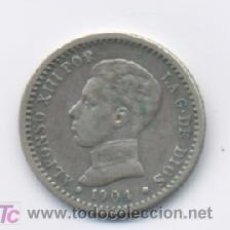 Monedas de España: ALFONSO XIII- 50 CENTIMOS- 1904*1-0-PCV/MBC+