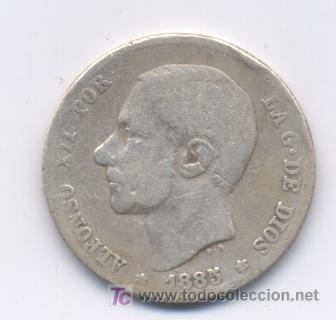 Monedas de Espa&ntilde;a: ALFONSO XII- 1 PESETA- 1885 - Foto 1
